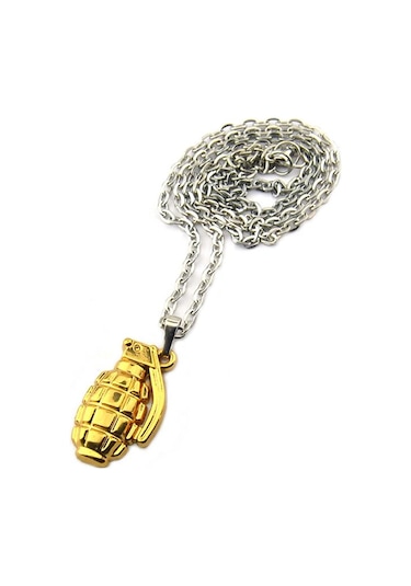 El Bombası - Grenade - Kolye - Gold Görünümlü Altın