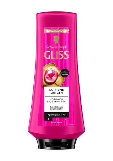 Schwarzkopf Gliss Supreme Length Saç Bakım Kremi 360 Ml 4015100815191-190