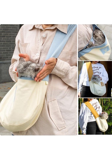 Geeksen Kedi Çantası Evcil Hayvan Çantası Kedi Seyahat Çantası Taşınabilir Kanvas Omuz Çantası Sarı Tedarikçi Bej Lyc08031-01f-cs12