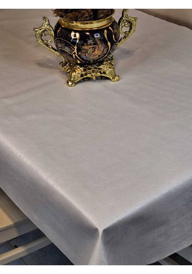 Elyaflı Pvc Muşamba - Desenli Silinebilir Masa Örtüsü Mrl76a Beyaz