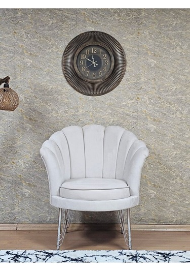 Tekli İstiridye Krom Kaplama Telli Ayak Çay Seti Koltuk Tekli Ber Çok Renkli