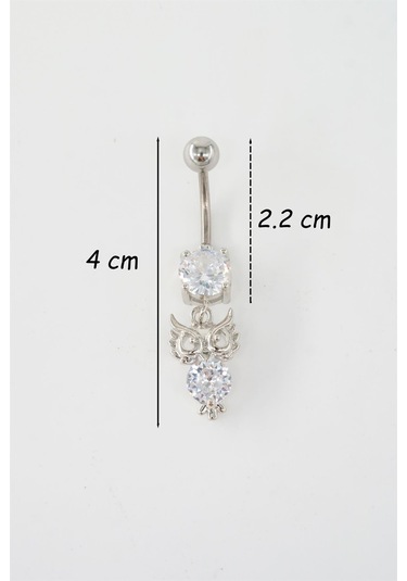 Kadın 316l Anti Alerjenik Sallantılı Baykuş Figürlü Göbek Piercing