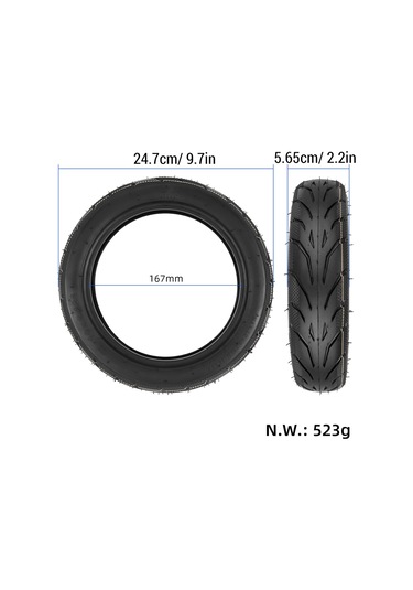 Yuntech01 9 Numara Kaykay F20/f25/f30/f40 İçin 10 İnç 10 2.125 Kalınlastırılmış Dayanıklı Lastik Seti Dış Lastik + İç Lastik Çok Renkli