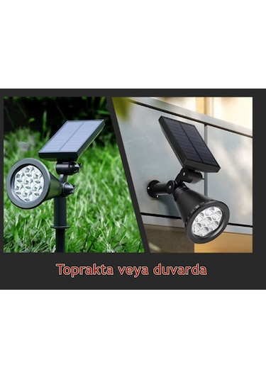 7w Solar Güneş Enerjili Kazıklı Çim & Bahçe Aydınlatma Yeşil