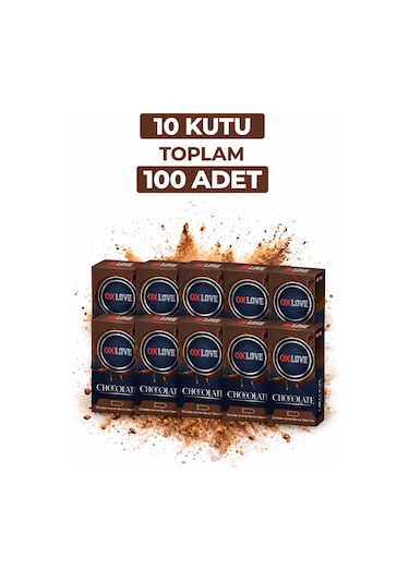 Oxlove Chocolate Aromalı Prezervatif 10&apos Lu 10 Kutu