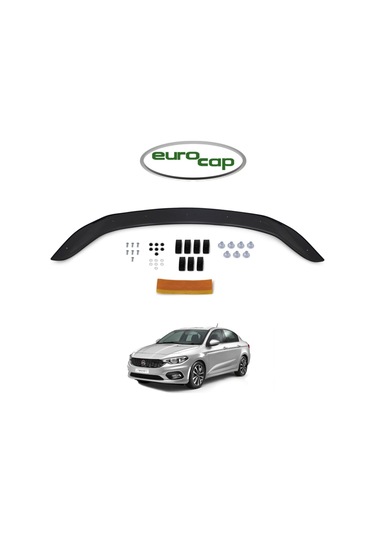 Eurocap Fiat Egea Ön Kaput Koruma Rüzgarlığı 3 Mm Akrilik Abs Parlak Siyah Deflektör 2015-