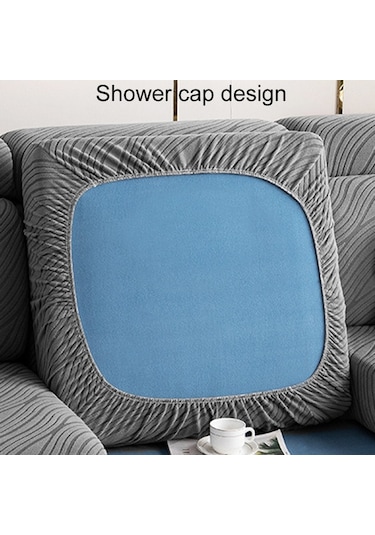 Örme Tembel Kanepe Örtüsü Ev Streç Kanepe Kaplama Kumaşı, Renk: Koyu Gri Ekstra Büyük Tek Kişi Gri