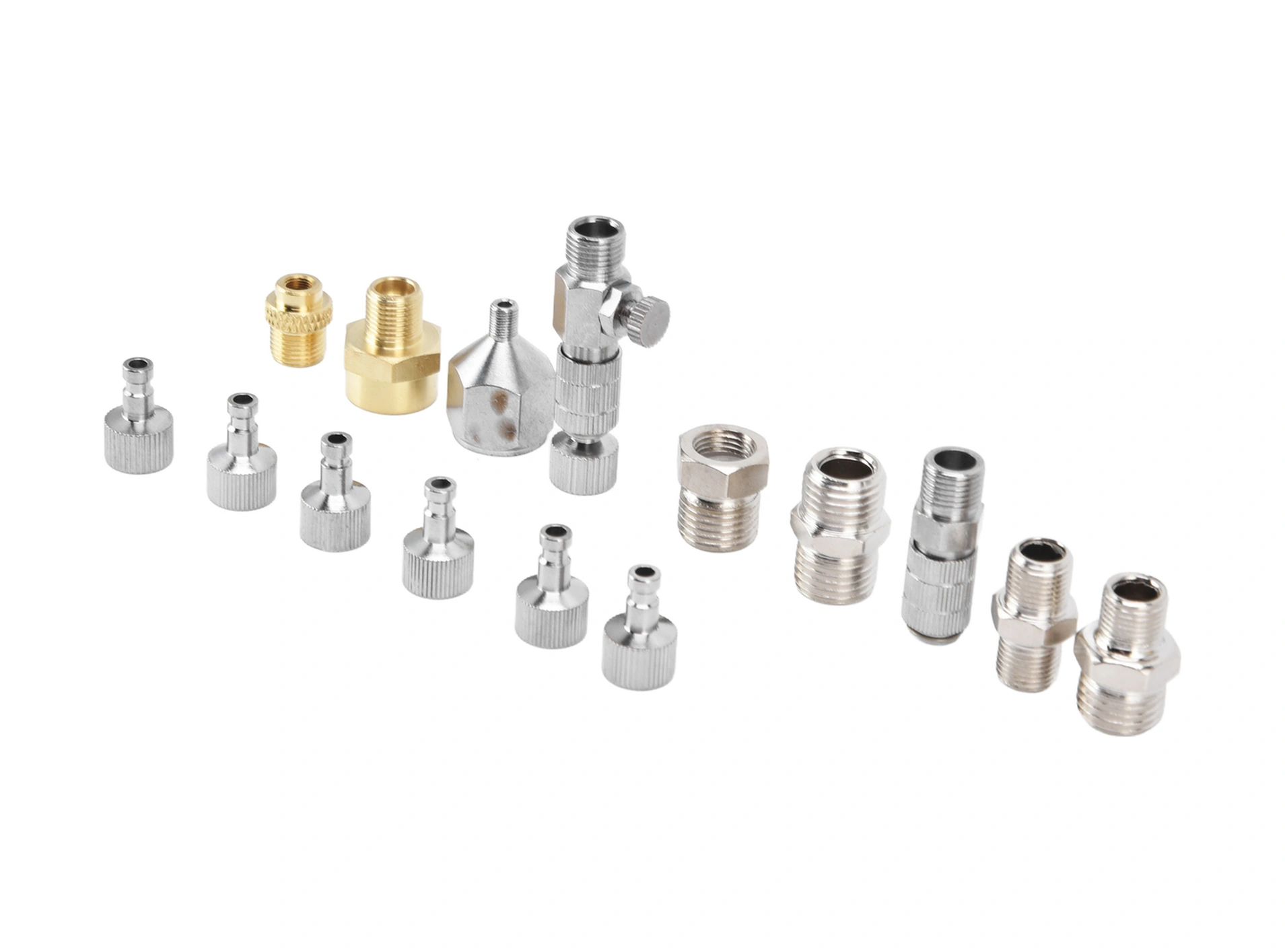 Geeroyoo Stainless Steel Hava Fırçası Adaptör Seti 15 Parça - Hızlı Bağlantı, Çeşitli Bağlayıcılar, Çoğu Markaya Uyumlu, Zaman Ve Enerji Tasarrufu