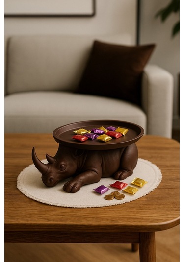 Oxyteez Kahve Temalı Dekoratif Obje Kahverengi Renk Reçine Tasarım Ev Ve Ofis Dekorasyonu