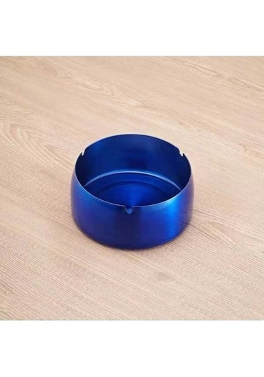 Ulzyvf Tablası Sigara Rüzgar Paslanmaz Metal Mavi Küllük Kül İçin Gümüş Geçirmez Çelik Xm