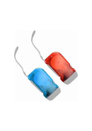 Geeroyoo İki Adet Kırmızı-mavi El Fırçalı Led Feneri, Abs Malzeme, Taşınabilir, Çevre Dost, Elden Üretimli Işık Kaynağı Kırmızı Mavi