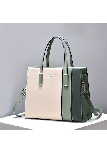 Renk Bloklu Trendy Omuz Çantası