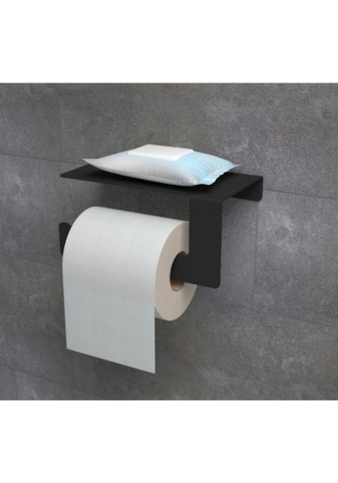 Tasagram Siyah Telefon Raflı Tuvalet Kağıtlık
