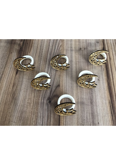 Ramazan Özel Peçete Halkası Model-3 6 Adet Çok Renkli