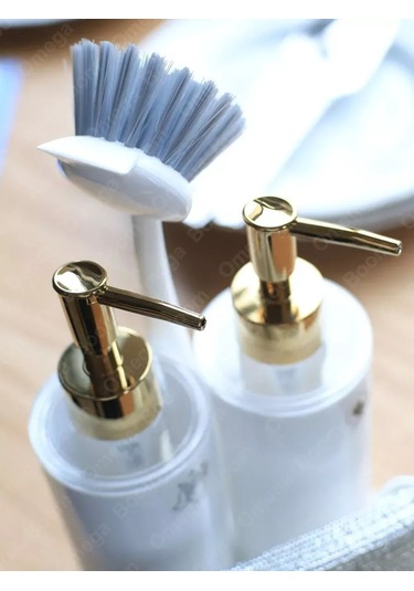 Pıta Mutfak İçin Sabun Ve Deterjan Dispanseri Seti, Süngerli 389458336 Beyaz