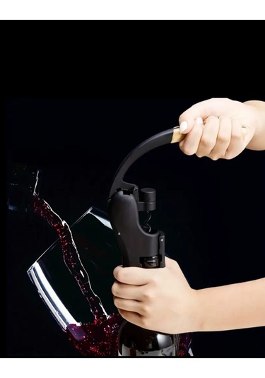 Atay Garage Tirbuşon Profesyonel Dökme Demir Şarap Ve Şampanya Mantar Açacağı Güvenli Tutuşlu Siyah