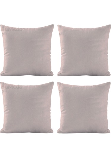 Dekoratif 4'lü Kırlent Yastık Kılıfı Seti - 42 X 42 Cm - Vizon
