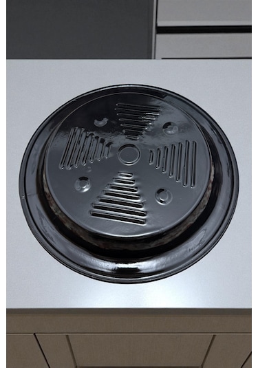 Közmatik Pratik Emaye Közleme Tavası Ocak Ve Mangal Üstü 32cm Siyah