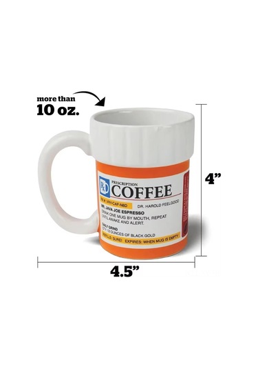 Shineyee Seramik İlaç Flakası Desenli Kahve Fincanı - Özel Formda Özgün Kahve Bardakası