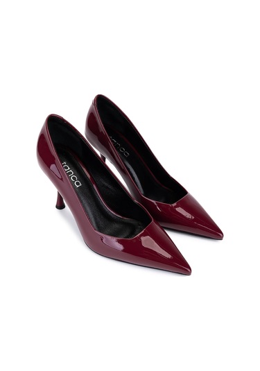 Tamer Tanca Kadın Bordo Rugan Topuklu Ayakkabı 1160 3400 Bn Ayk Sk25-26 Bordo Rgn Bordo