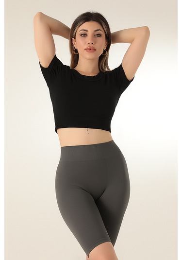 Doremi Dikişsiz Kısa Spor Üst-22621 001