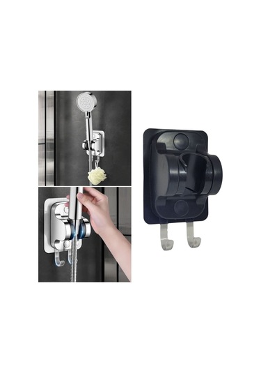 Duş Başlık Tutucu Yapışkanlı Duş Başlığı Tutucu Ayarlanabilir Duş Başlığı Tutucu Delme Gerektirmez Gri - Gümüş