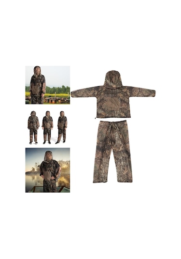 Homyl Mesh Kapşonlu Takımlar Avcı Erkekleri Korumak Xl-xxl Yeşil