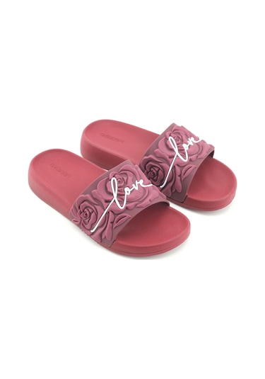 Gezer Kadın Yazlık Rahat Taban Ev Bahçe Günlük Terlik - Bordo