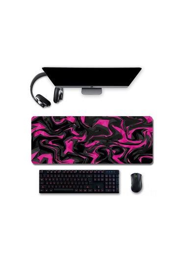 Samdoo Büyük Oyuncu Masa Padı - 300x800x3mm Beyaz Desenli, Dayanıklı, Elektronik Oyun Ve Ofis Kullanıma Uygun Fare Ve Klavye Matı Diğer