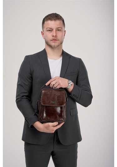 Çççs 31590 Hakiki Deri Askılı Çanta Kahve