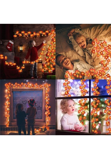 6 M Akçaağaç Yaprakları Peri Dize Işıklar Cadılar Bayramı 3d Kabak Işıkları Lamba Cadılar Bayramı Şükran Günü Güz Noel Partileri Dekorasyon 6m Diğer