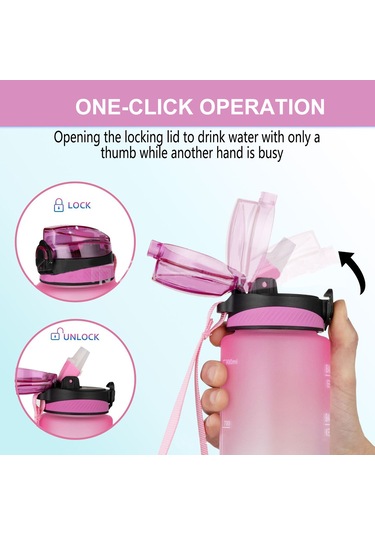 Skycity 1000ml Tritan Materyal Spor Su Böceği, Zıplayan Kapak Ve Emme Ağızlı, Günlük Sulama İçin Taşınabilir, Mavi-mor Renkli MAvi