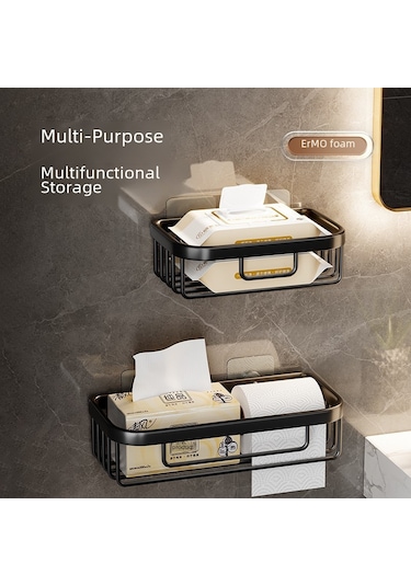 Skycity Banyo Tuvalet Kağıdı Rafı - Delme Yok Kurulum - Kompakt Tasarım - Dayanıklı Oksijenli Yüzey - Çok Amaçlı Depolama Diğer