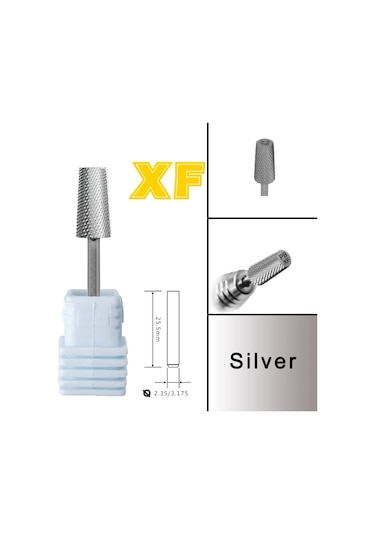 Rolinstar 6.6 Büyük Trapez Konik Namlu Altın Gümüş Tungsten Çelik Karbür Freze Kesicisi Tırnak Matkap Ucu Manikür Pedikür Derin Mavi