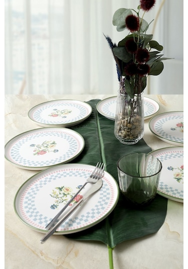 Keramika Rose Line Nordic Pasta Tabağı 22 Cm 6 Adet 22911