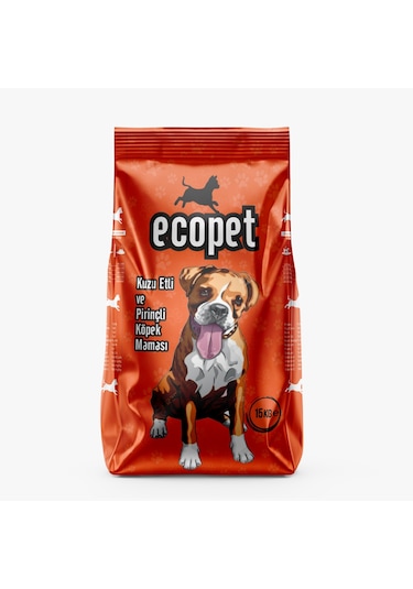 Ecopet Kuzu Etli ve Pirinçli Yetişkin Köpek Maması 15 KG
