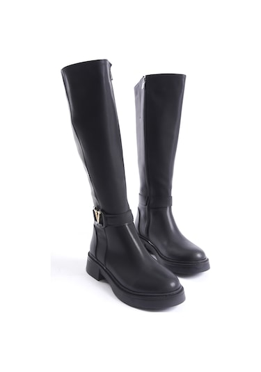 Amira Soğuk Geçirmez Kışlık Kadın Çizme Siyah