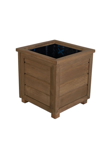 Kaf Ahşap Dekoratif Ahşap Saksı / Emprenye Kahve