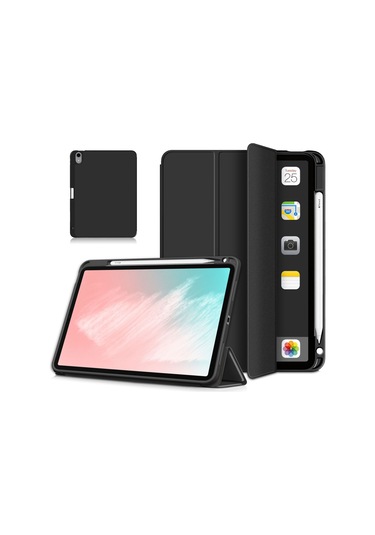 Ipad Uyumlu Air 2020 /air 2022 İçin Otomatik Uyandırma/uyku Litch Skin Pu Deri Üç Katlı Stand Kılıfı Ve Kalem Tutucu