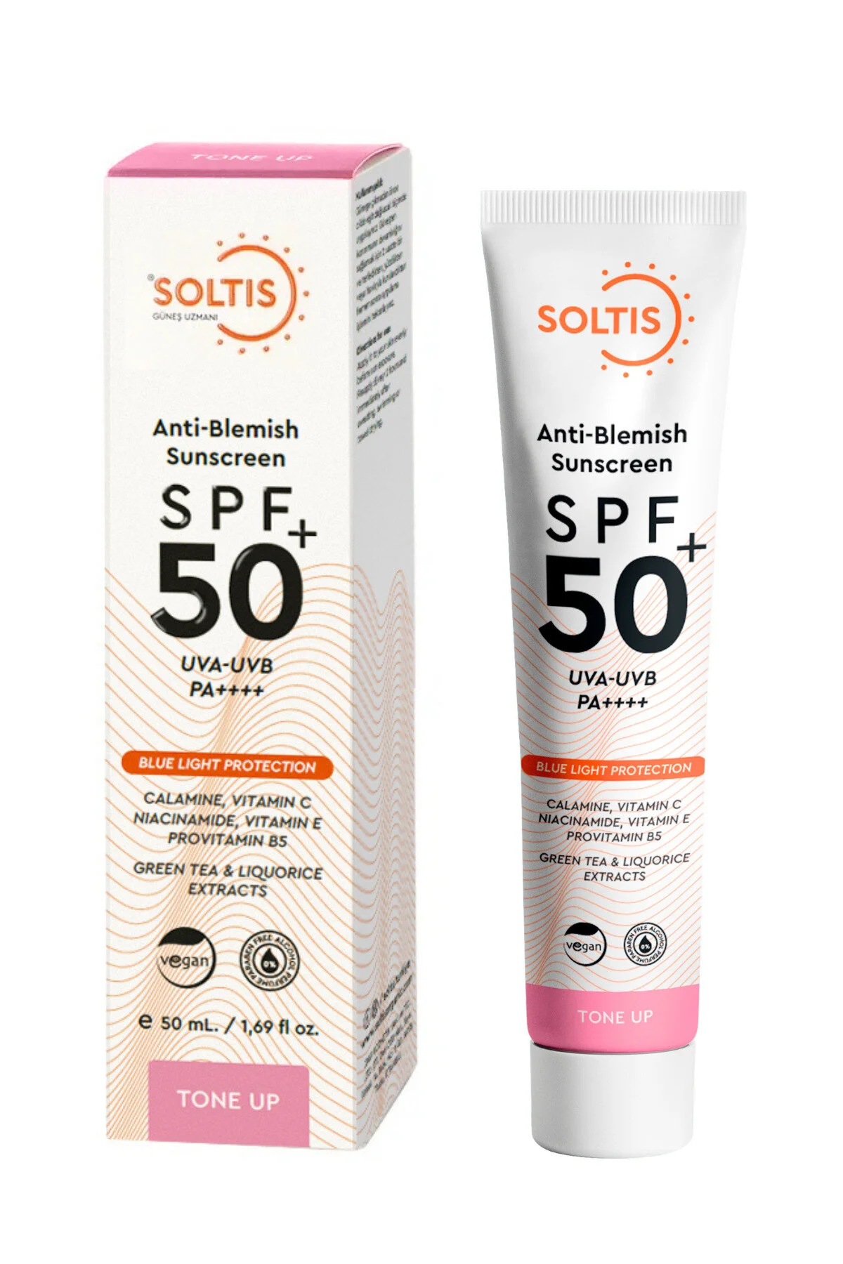 Soltis Leke Karşıtı Ve Ton Eşitleyici Pembe Güneş Koruyucu Krem Spf50+ Pa++++, 50 Ml