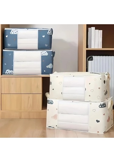 Willowhaven Orta Boy Donanımlı Büyük Kapasiteli Katlanır Giysi Saklama Çantası Sağlam Fermuarlı Lacivert