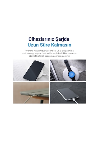 Hybrone Usb Ve Type-c Girişli Akım Korumalı Dörtlü Akıllı Priz