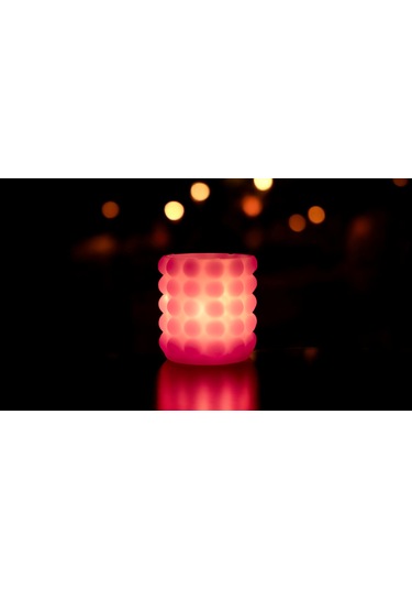 Fener Mum Bubble Short Kırmızı Kavun Kokulu Dekoratif Mum