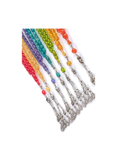 Sıkma Serisi Sarı Kehribar Tesbih Metal Püsküllü Tesbih Küre Kesim