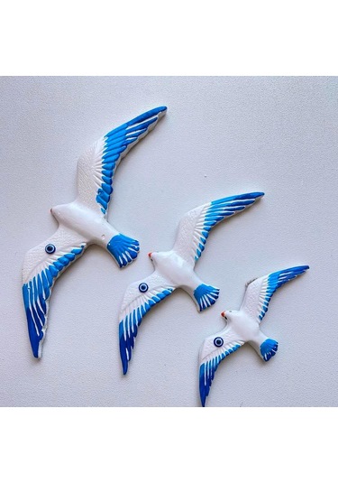 Dekoratif Martı Duvar Süsü Mavi