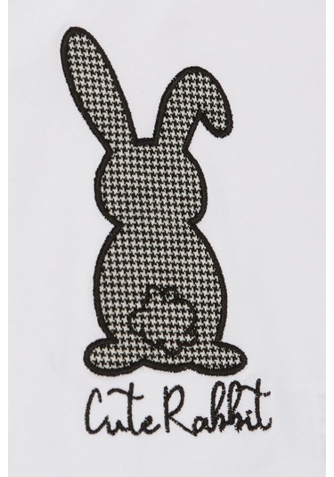 Breeze Kız Çocuk Etekli Takım Şirin Tavşancık Baskılı 3-8 Yaş, Beyaz-beyaz Beyaz