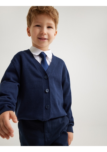 Koton Basic Hırka V Yaka Düğme Kapamalı Pamuklu Lacivert 5wkb90009tt Lacivert