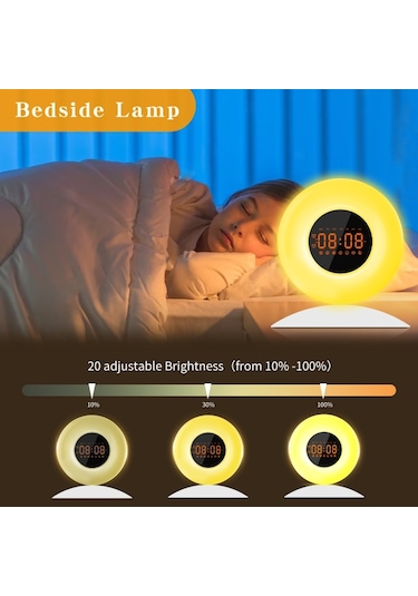 Cbtx Gün Doğumu Gün Batımı Zaman Göstergesi İle Uyandırma Işığı Çalar Saat Fm İle Gece Işığı - Ab Tak