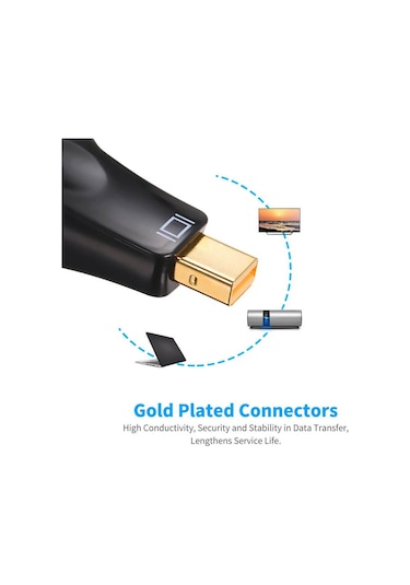 Mini Displayport Dp To Vga Çevirici 1080p Thunderbolt To Vga Adaptör Macbook Pro / Air / İmac