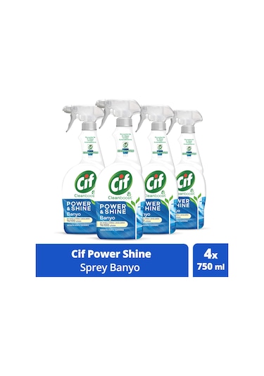 Cif Power & Shine Sprey Banyo Temizleyici 4 x 750 ML